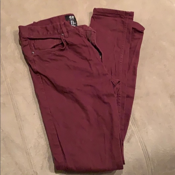 H&M burgundy skinny jeans - Picture 1 of 5